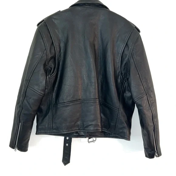 Womens Size 14 Vintage Black Leather Z1R Motorcycle Quilted Jacket - Picture 2 of 9